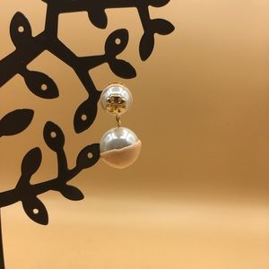 Tory Burch Pink Evie Faux Pearl Drop Earrings